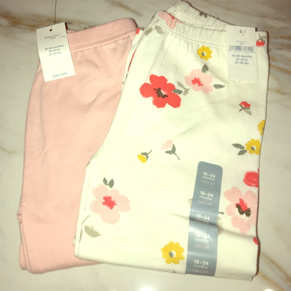 Lot of 2 Baby Gap Spring Leggings